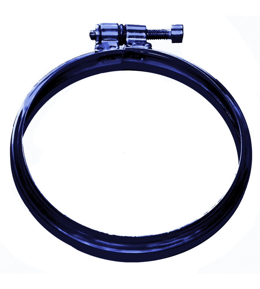 FASCETTA DI BLOCCAGGIO PER CANNA FUMARIA IN ACCIAIO INOX NERO, DIAMETRO 80 MM